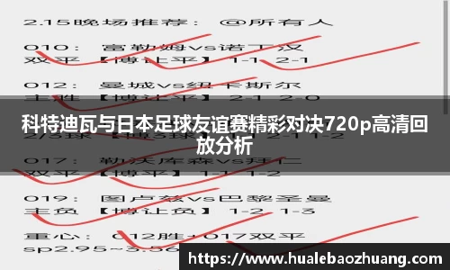科特迪瓦与日本足球友谊赛精彩对决720p高清回放分析